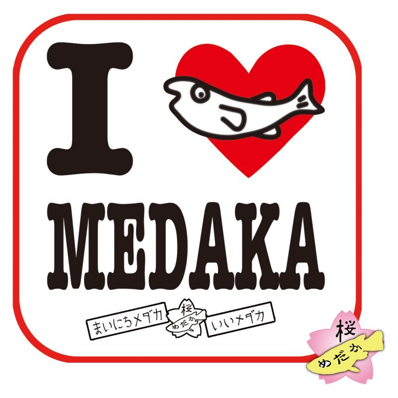 画像1: ステッカー 〜 I LOVE MEDAKA 〜 (1)